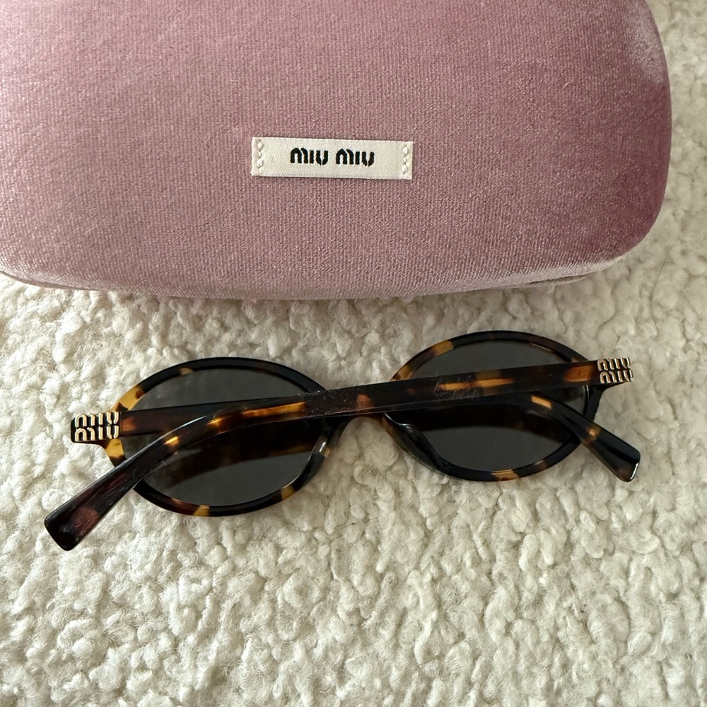 Miu Miu Brown Oval Sunglasses - Picture 2 of 6